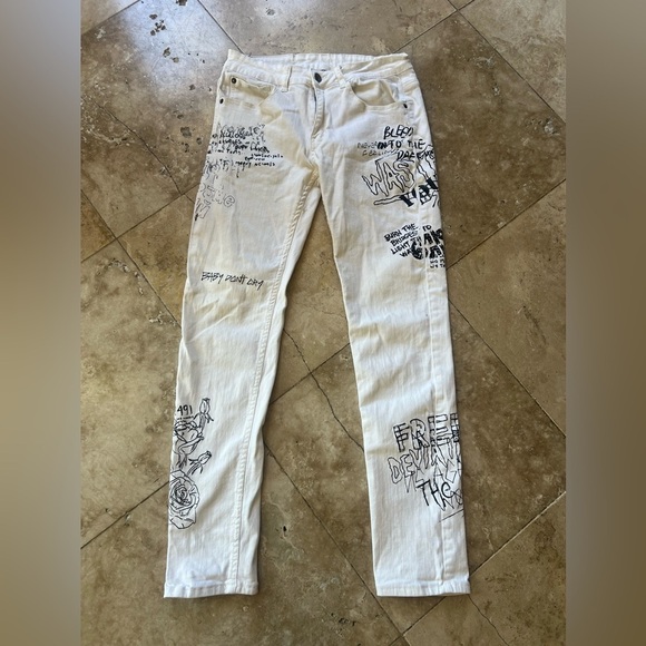 Young and Reckless white printed skinny jeans size 30 good condition - Picture 7 of 13